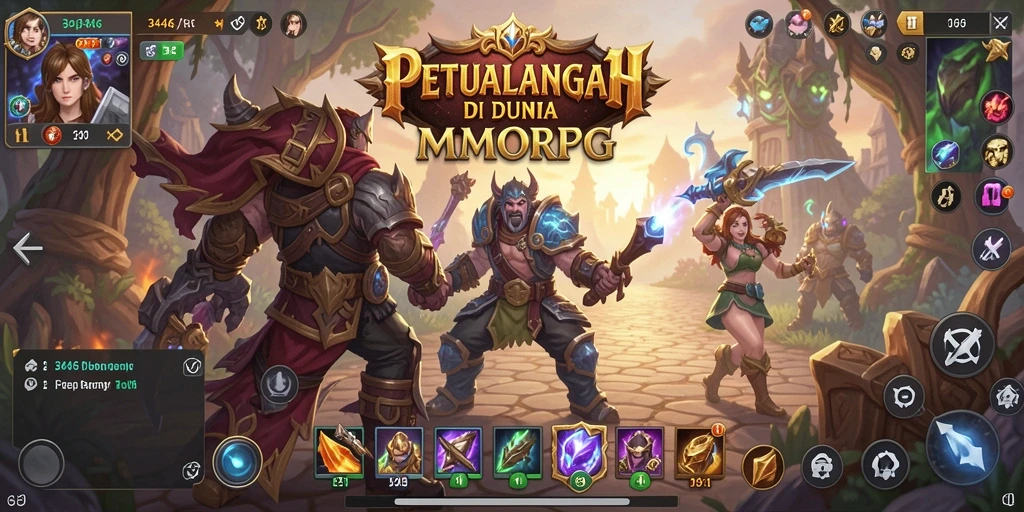 Tampilan gameplay epik dalam dunia MMORPG 3446.