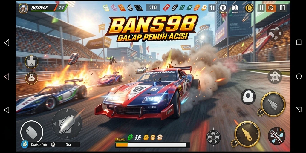 Tampilan gameplay seru dengan balapan yang mendebarkan.