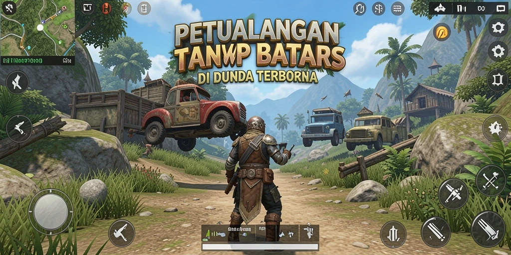 Screenshot gameplay F7F7 menampilkan eksplorasi dunia terbuka yang luas.
