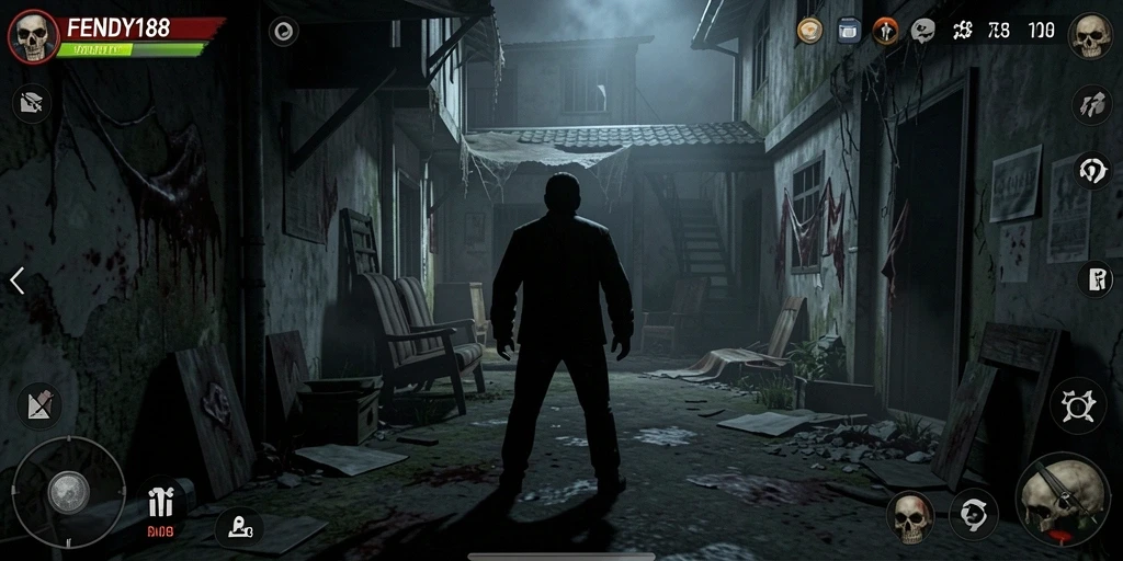 Screenshot utama FENDY188 menampilkan suasana horor yang menggugah selera.
