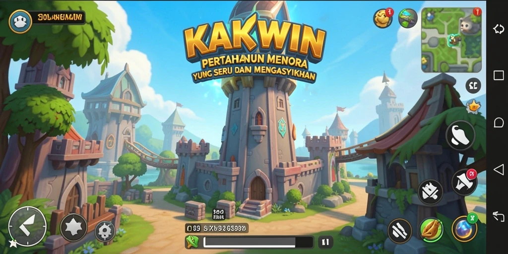 Tampilan gameplay KAKWIN yang mendebarkan dalam aksi Tower Defense.
