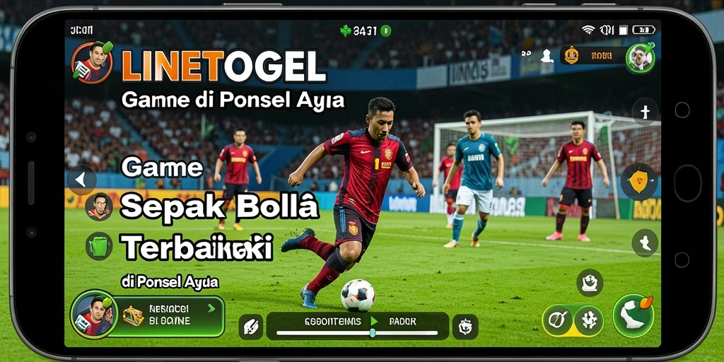 Tampilan gameplay menarik dari LINETOGEL dengan aksi sepak bola dinamis.