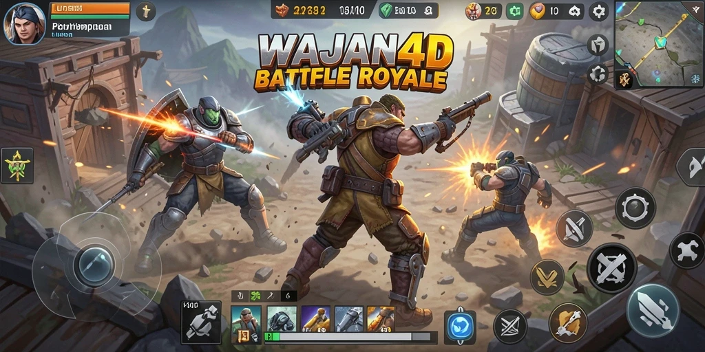 Screenshot menampilkan aksi seru Battle Royale di WAJAN4D.
